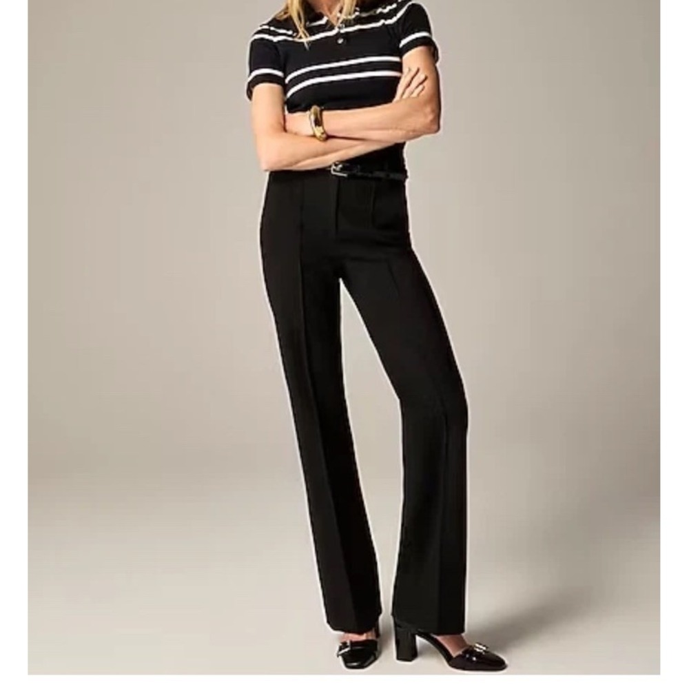 J.‎ CREW Cropped Natalia Pants Four-Season Stretch Trousers Black Size 14 NWT